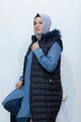 Büyük Beden Kapüşonlu Jesika Şişme Yelek