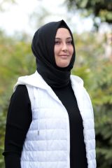 Büyük Beden Kapitone Penye Fermuarlı Kapüşonlu Yelek