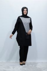Kaz Ayağı Tunik Pantolon Penye İkili Takım