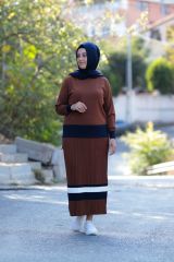 Büyük Beden Merserize Soğuk Rayon Iplik Perfect Piliseli Etek Bluz Ikili Takım