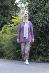 Çiçek Desen Tunik Pantolon İkili Takım