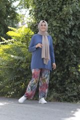 Çiçek Desen Tunik Pantolon İkili Takım