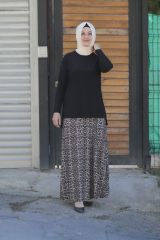 Kadın Büyük Beden Bluz Etek Ikili Takım
