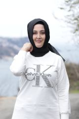 Taş Baskı Sweatshirt Tunik