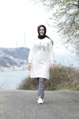 Taş Baskı Sweatshirt Tunik
