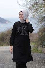 Taş Baskı Sweatshirt Tunik