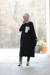 Kadın Kahverengi Tesettür Payetli Tunik