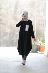 Kadın Kahverengi Tesettür Payetli Tunik