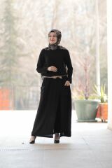 Kadın Taba Belden Kemerli Üçlü Takım
