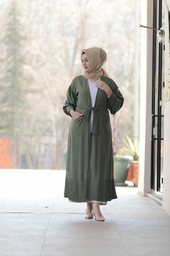 Belden Kuşaklı Abaya Kap