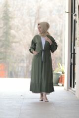 Belden Kuşaklı Abaya Kap