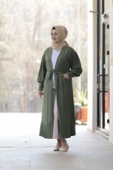 Belden Kuşaklı Abaya Kap